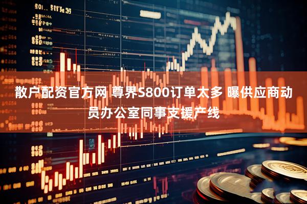 散户配资官方网 尊界S800订单太多 曝供应商动员办公室同事支援产线